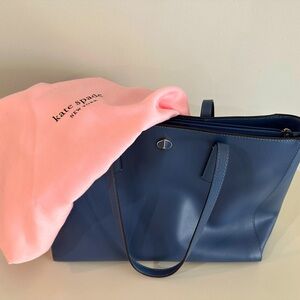 Kate Spade Polly Tote Bag EUC Deep Cornflower Blue + Dust Bag + Handbag Raincoat